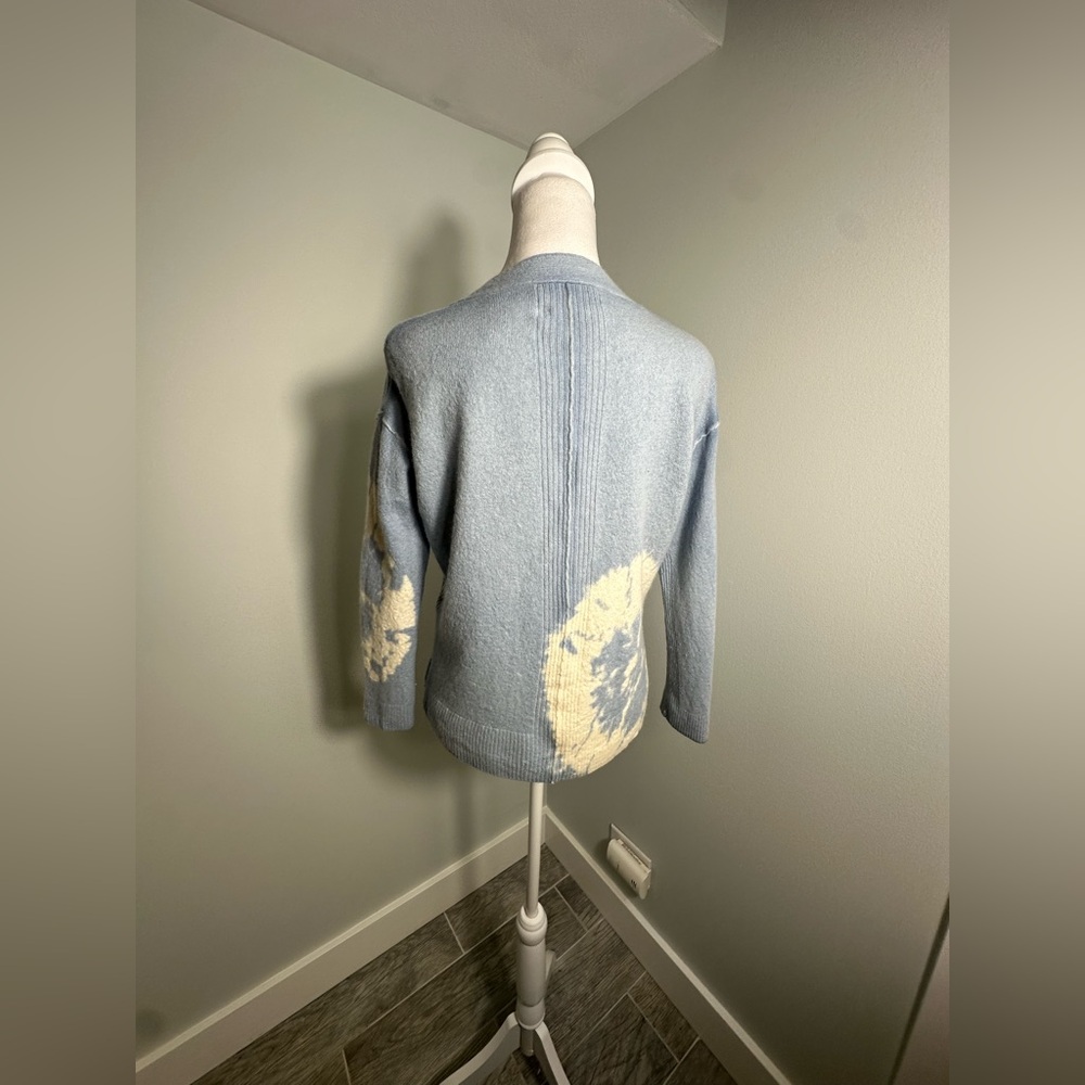 AllSaints Marea‎ Tie Dye Merino Wool Cardigan in Blue Women's  Luxury Sz Medium - Picture 9 of 17